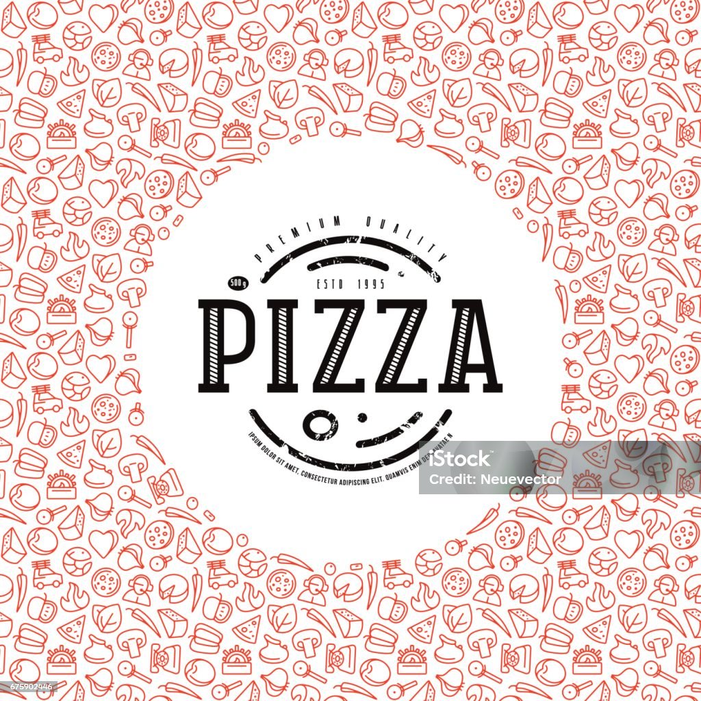 Aktie Vector Design-Abdeckung für Pizza-Kartons - Lizenzfrei Pizza Vektorgrafik