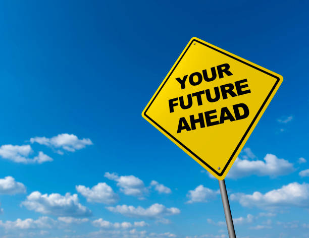 istock Your Future Ahead - Road Warning Sign 675914156