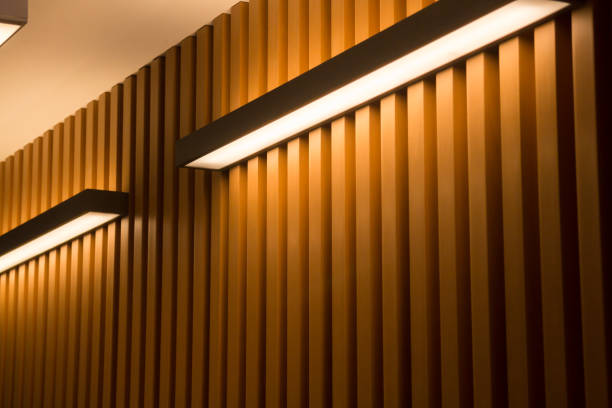 istock Light On Wooden Plank Wall 675916878