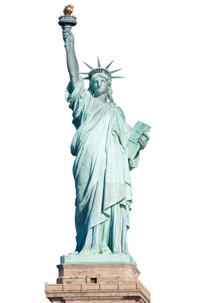 istock Statue of Liberty in New York on white, clipping path 675923056