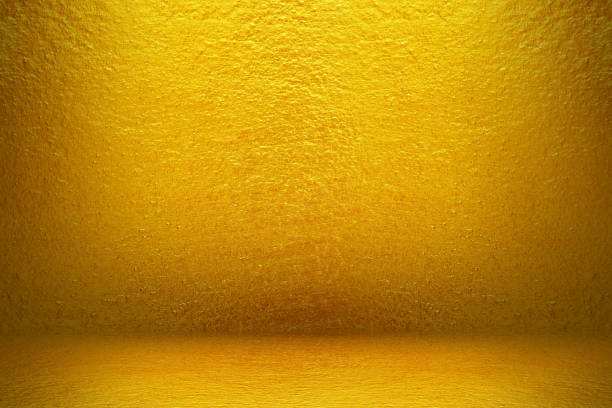 istock gold concrete wall and floor for background and design 675923350