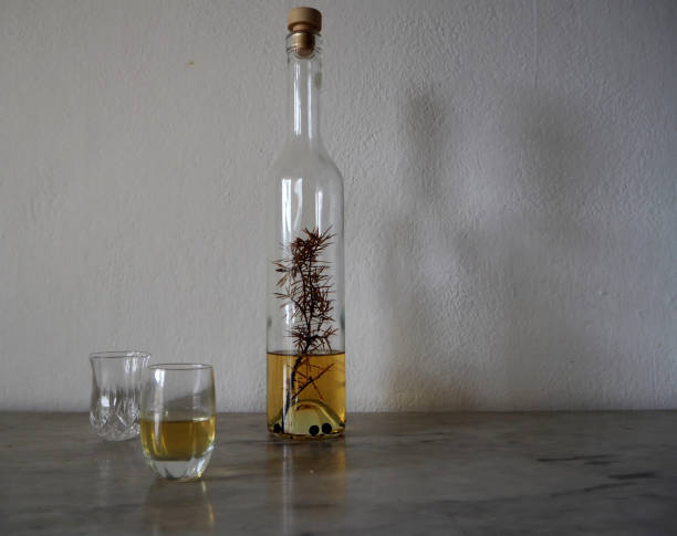 istock Bottle of juniper liqueur 675923788