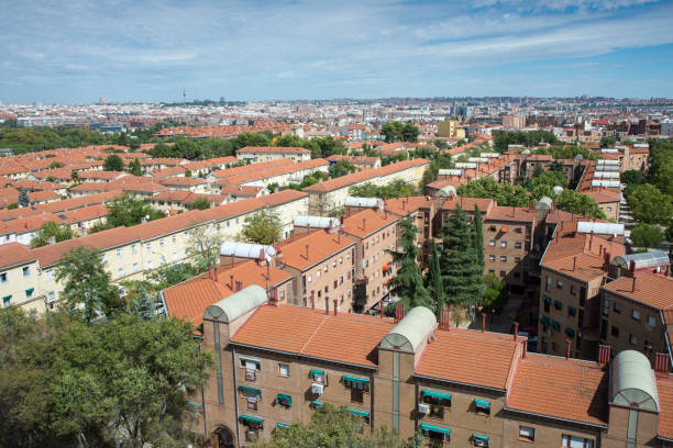 Views of Madrid City, Spain, from Carabanchel district stock photo