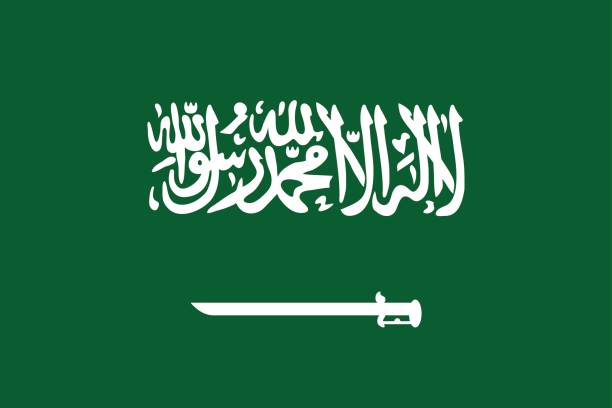flaga narodowa królestwo arabii saudyjskiej. - arabian sign stock illustrations