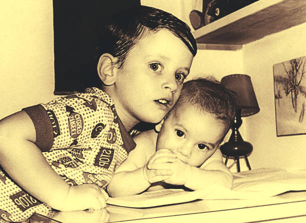 istock Sepia toned image of two cute brothers 675931544