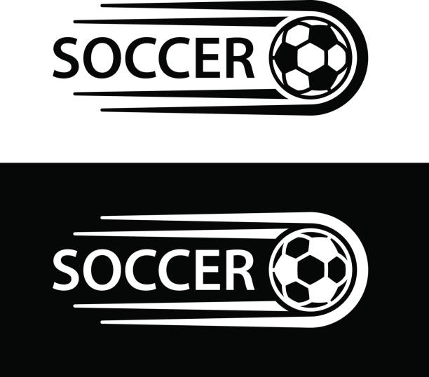 ilustrações, clipart, desenhos animados e ícones de futebol bola movimento linha simbolo vector - soccer sign ball speed