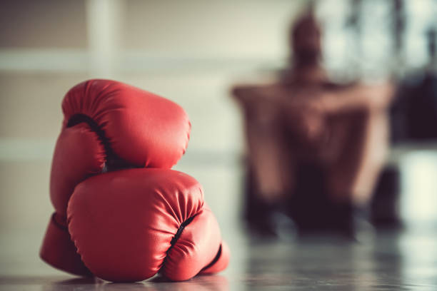 아프리카 미국 복 서 - men sweat combative sport boxing 뉴스 사진 이미지