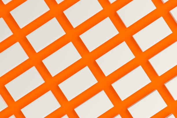 istock White blank business cards mock-up on orange background 675938772