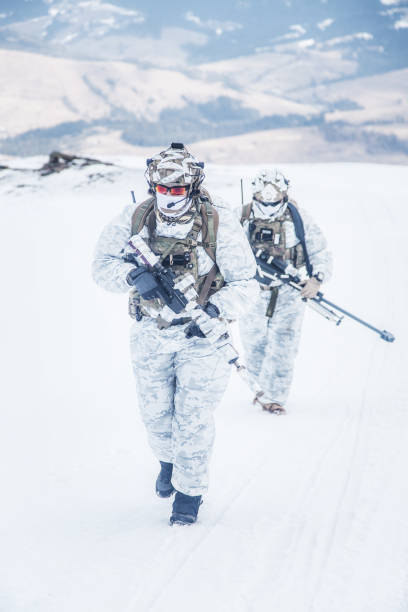 istock Winter arctic mountains warfare 675955278
