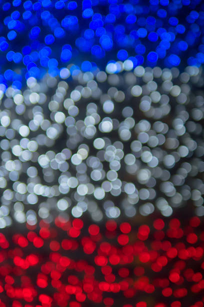 istock Abstract blurry background bokeh color blue red 675962436