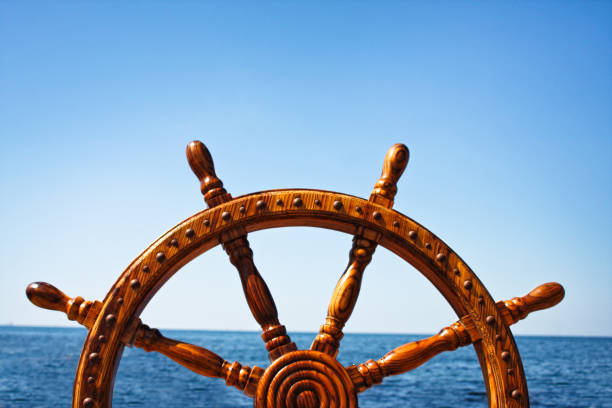 istock Old Vintage Wooden Helm Wheel 675968746