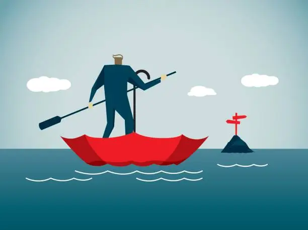 Vector illustration of paddling