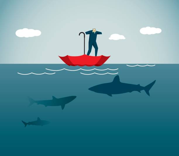 дело - shark animal blue cartoon stock illustrations