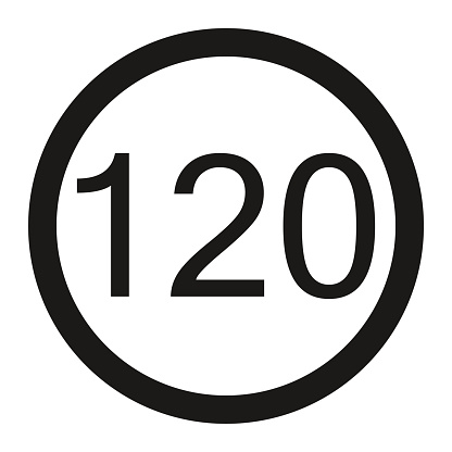 Vetores de Ícone De Linha De Sinal De Limite De Velocidade Máxima 120 e Vetores de Ícone De Linha De Sinal De Limite De Velocidade Máxima 120 e