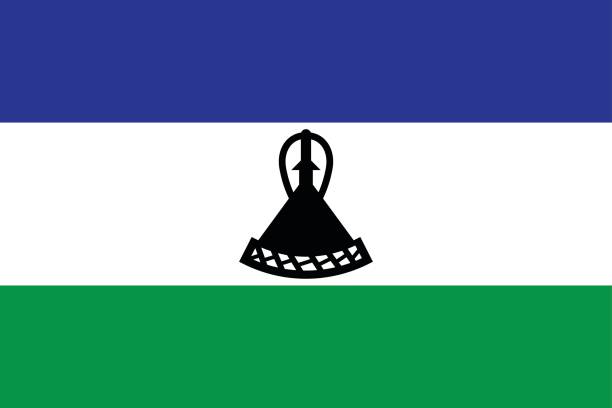 illustrations, cliparts, dessins animés et icônes de vector officiel drapeau du royaume du lesotho. - lesotho
