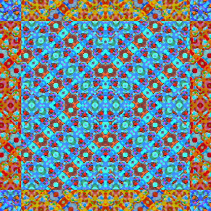 Digital collage technique colorful multicolored ornate seamless pattern design mosaic