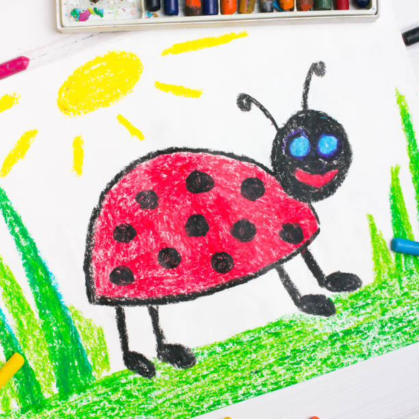 istock Colorful drawing - cute ladybug with happy face 675991146