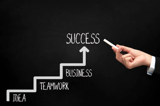 istock A man's hand pointing idea, teamwork, business, success drawing 675997902