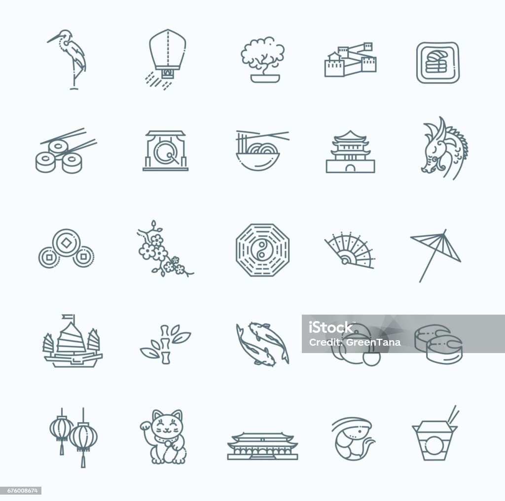 Japanese theme icon set Vector icon set representing Japan travel destinations Icon Symbol stock vector