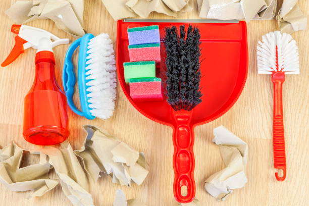istock Cleaning equipment with rubbish around 676008892