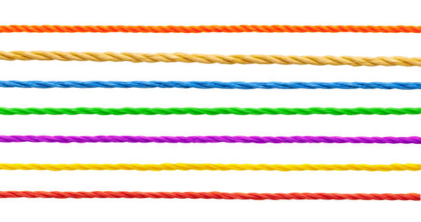 шерстяная веревка веревка шнур кабель линии - нитка стоковые фото и изображения