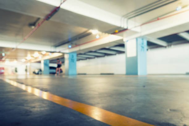 istock Car parking in the department store., Blurred scene. 676018704