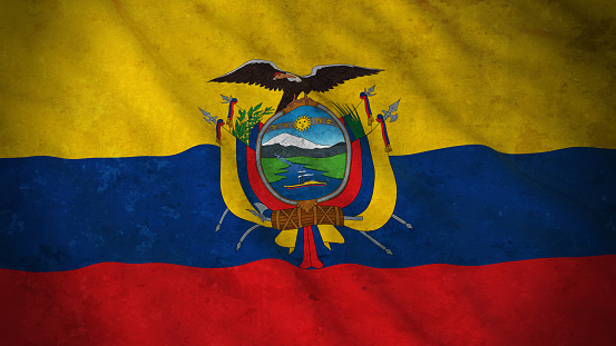Grunge Flag of Ecuador - Dirty Ecuadorian Flag 3D Illustration