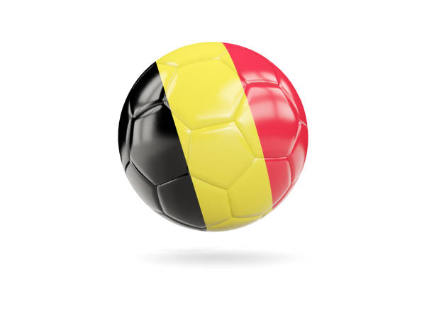 Football with flag of belgium stock photo