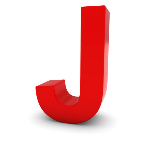 istock Red Capital J - 3D Letter J Isolated on white 676068626