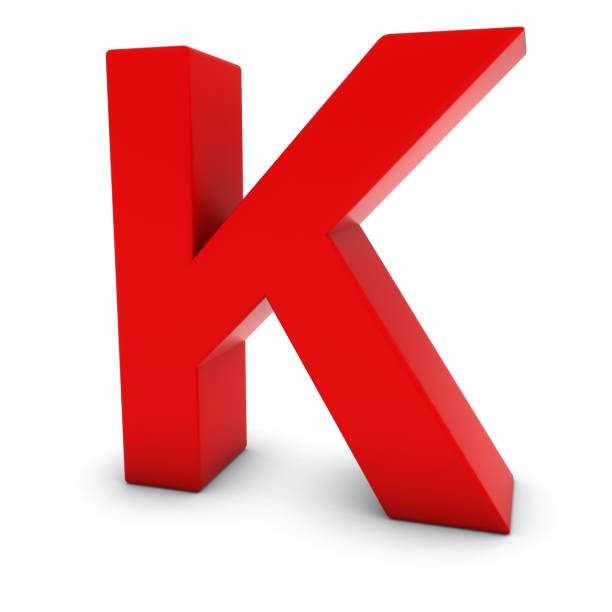 istock Red Capital K - 3D Letter K Isolated on white 676068712