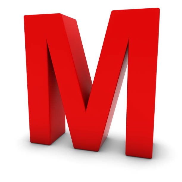 istock Red Capital M - 3D Letter M Isolated on white 676068992