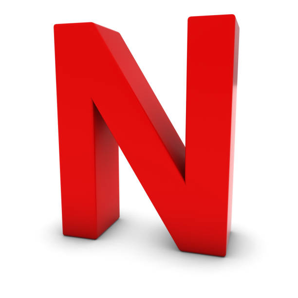 istock Red Capital N - 3D Letter N Isolated on white 676069160