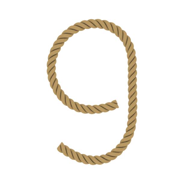 istock Number Nine made from Rope Isolated on White 3D Illustration 676092160