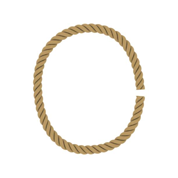 istock Letter O made from Rope Isolated on White 3D Illustration 676093160