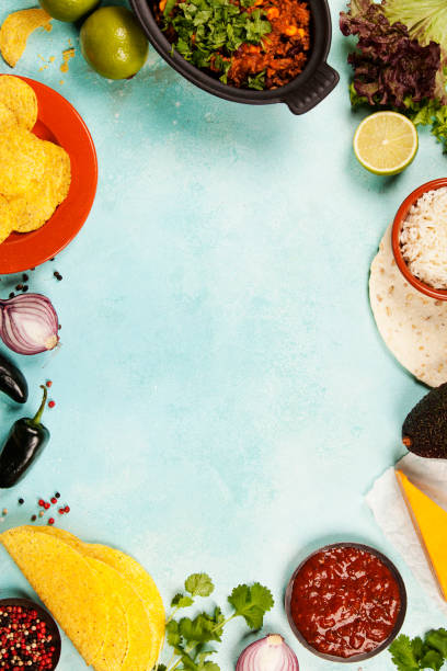 kuchnia meksykańska - pepper chili pepper frame food zdjęcia i obrazy z banku zdjęć