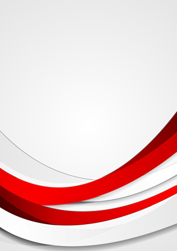 Red elegant corporate waves abstract background. Vector flyer design
