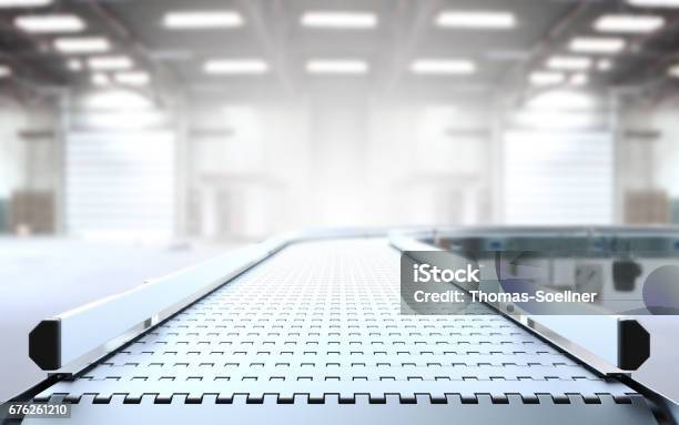 Empty Conveyor Belt Stock Photo - Download Image Now - Conveyor Belt, Factory, Production Line