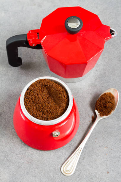 istock Coffee and Espresso maker on gray background. 676261662