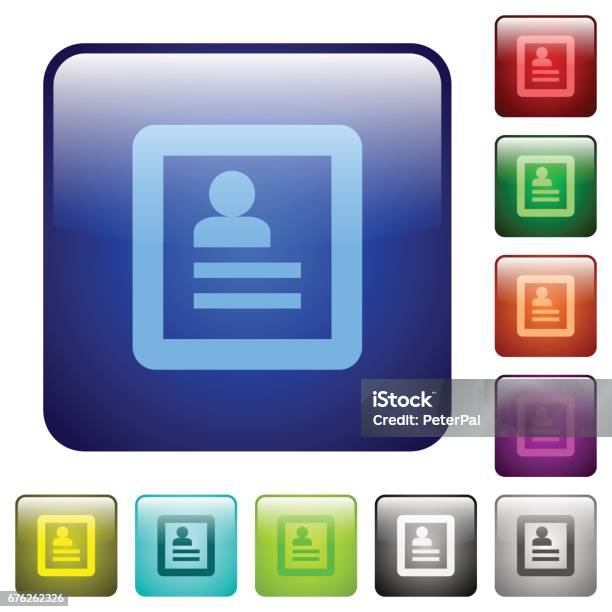 Color User Profile Square Buttons Stock Illustration - Download Image Now - Applying, Avatar, Blue