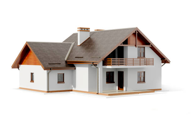 흰색 배경에 3d 하우스 계획 - 집 내부 이미지 뉴스 사진 이미지