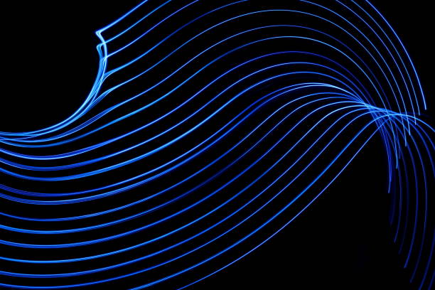 istock Blue Light Painting Photography on a black background 676340496