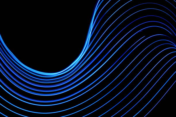 istock Blue Light Painting Photography on a black background 676340730