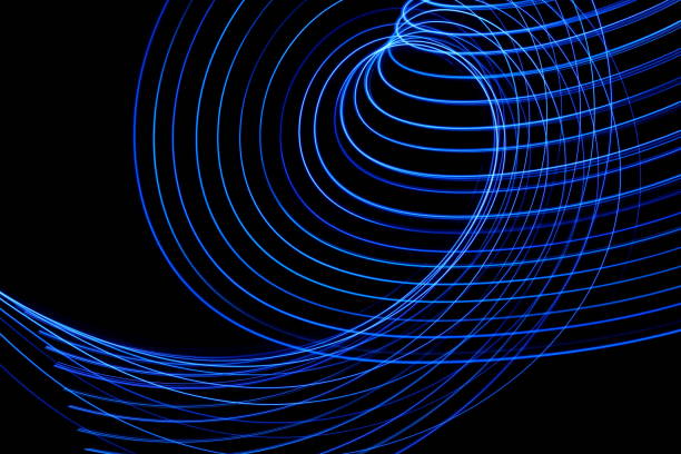 istock Blue Light Painting Photography on a black background 676341400