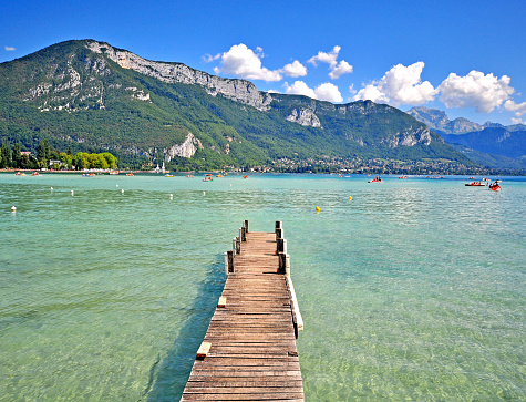Summer view of Annecy lake, Haute Savoie, France