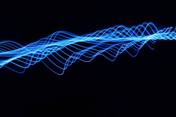 istock Blue Light Painting Photography on a black background 676351510