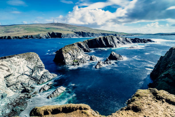 Inns Holm on the south side of St Ninian's Isle, off the west coast of the Shetland Islands of Scotland.