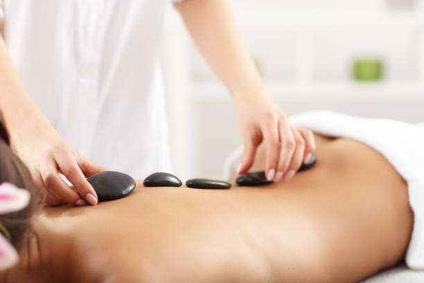 istock Beautiful woman getting massage in spa 676354184