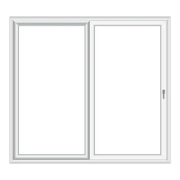 Vector illustration of White PVC vector bay window