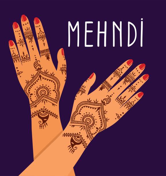 mehendi パターンで手 - hinduism henna tattoo tattoo human hand点のイラスト素材／クリップアート素材／マンガ素材／アイコン素材