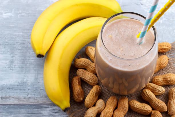 istock Peanut butte banana oat smoothie 676364544